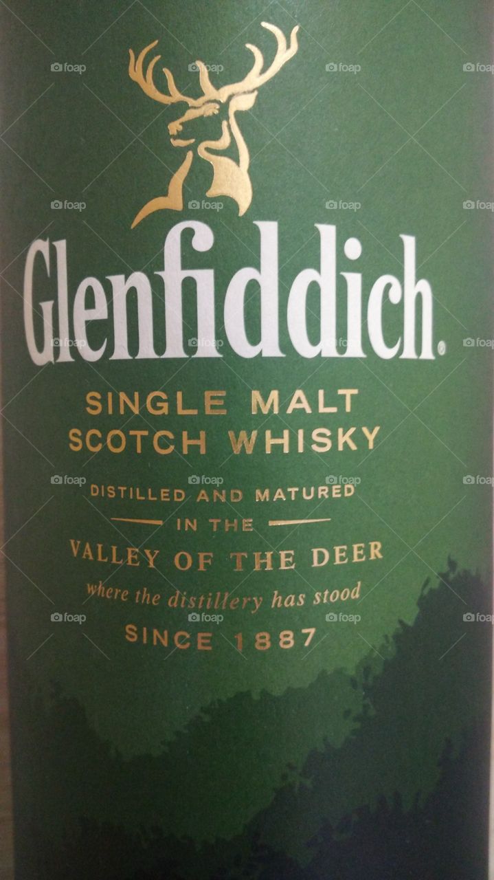 Glenfiddich whisky bottle label