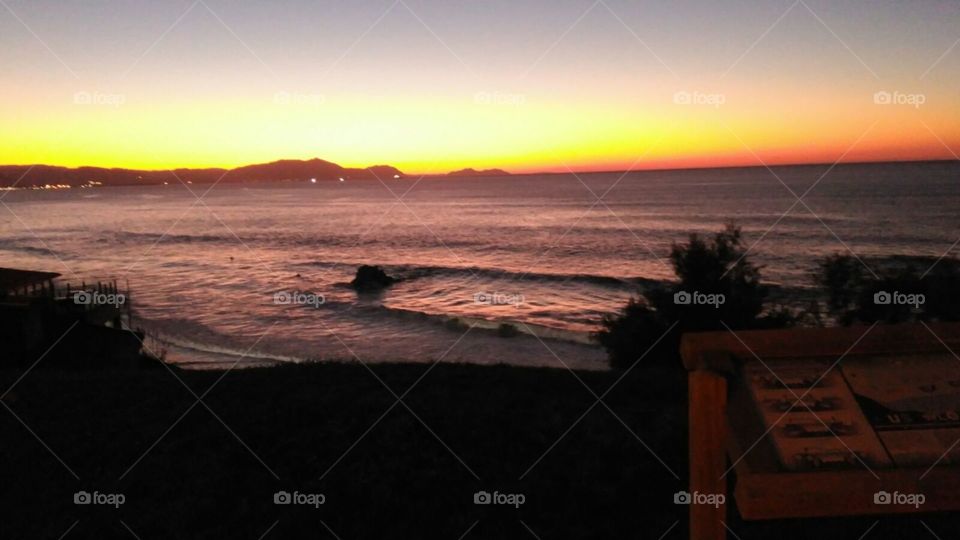 luz de atardecer playa Santander