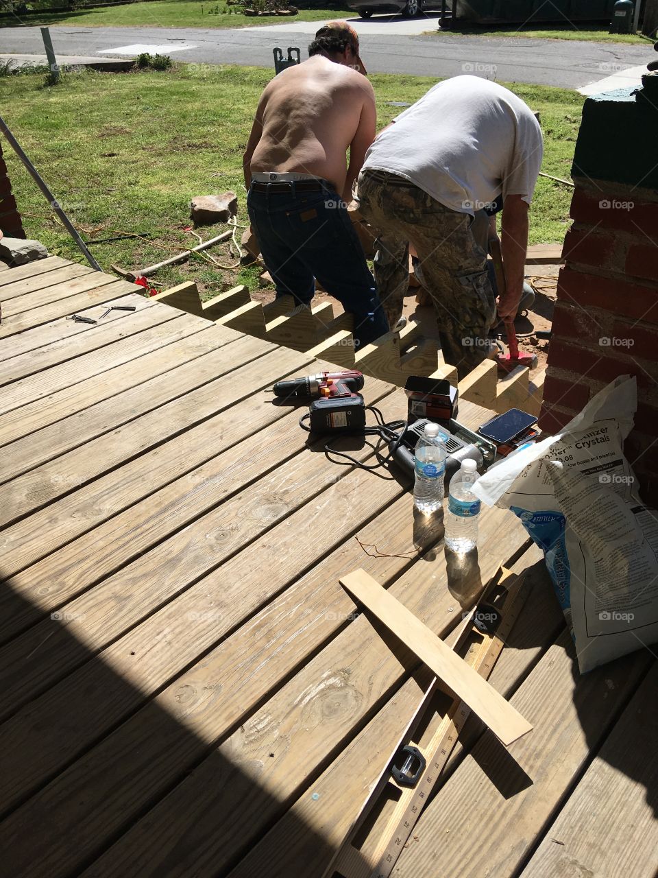 Guys are building my new steps can’t hardly wait for them to finish! They’ve been working hard.