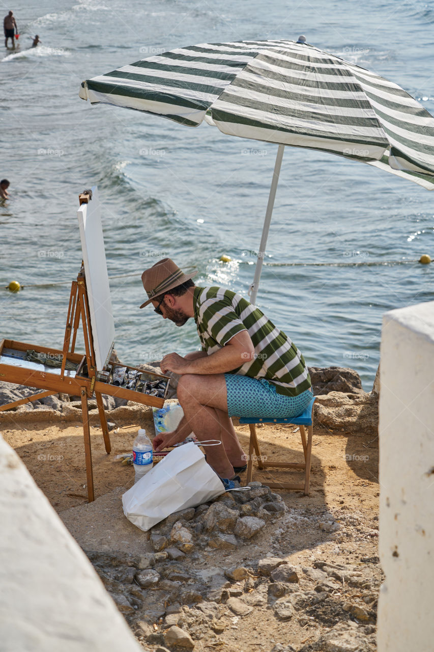 Painting at the seaside