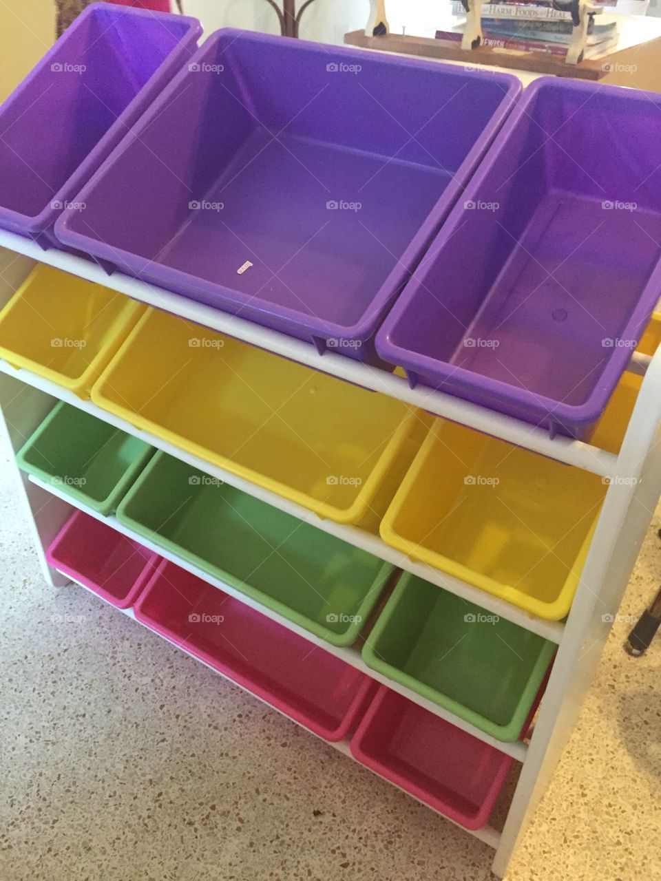 Organization. Different containers used to organize material