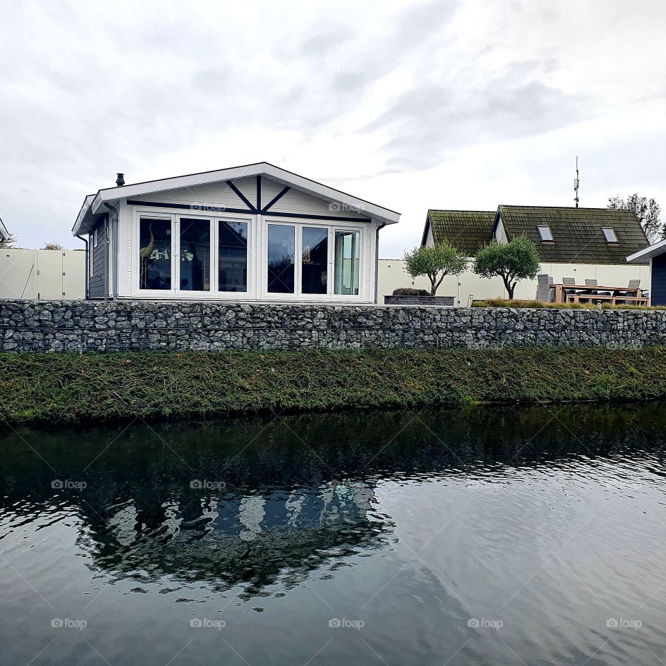 Camping cottage along the lake.