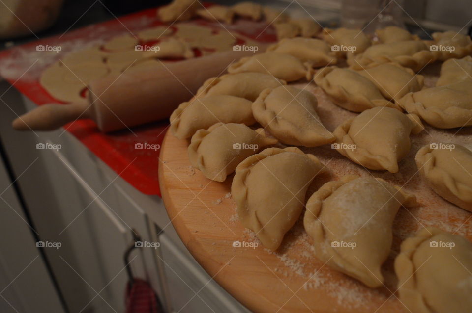 dumplings. preparing polish traditional dish