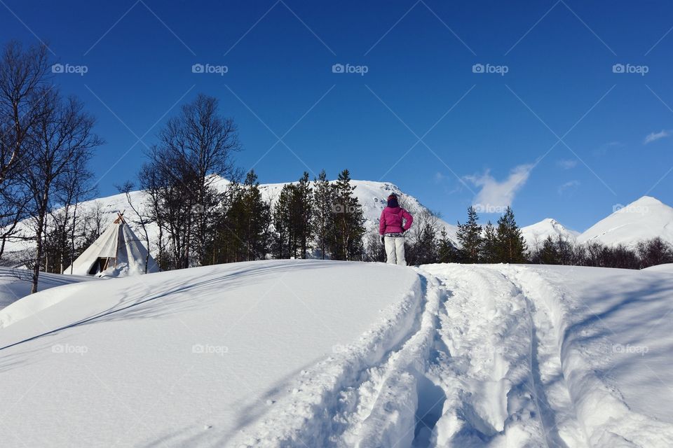 Walking on a deep snow