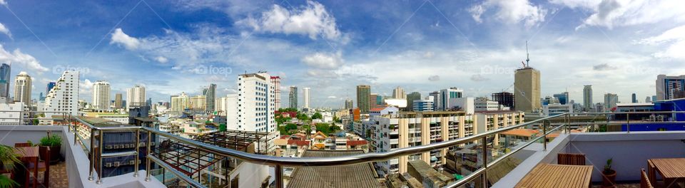 View Of Bangkok City, Thailand From Rooftop Of Our Hotel.
