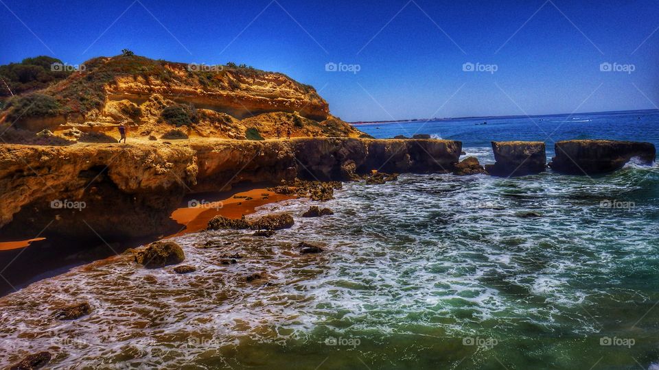 Beautiful Sea Coastline of Albufeira, Portugal 