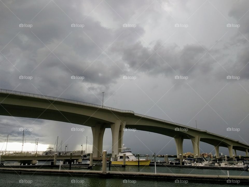 Bridge, Storm and Boats