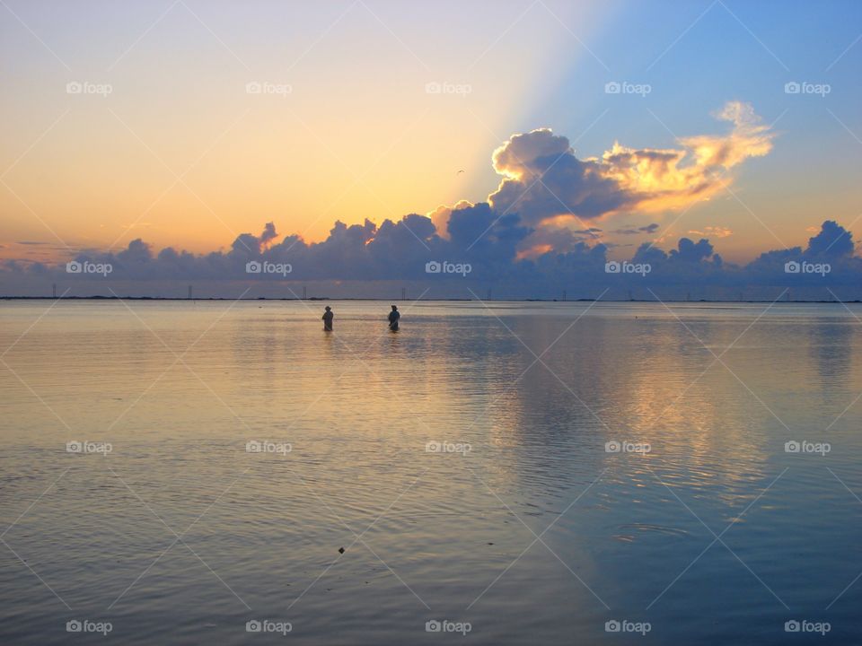 Early morning Fishermen in the Laguna Madre, South Texas.