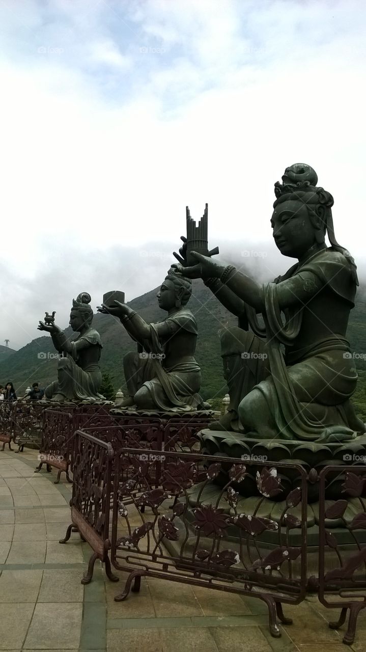 Lantau island, Hong Kong mountain Buddha statues