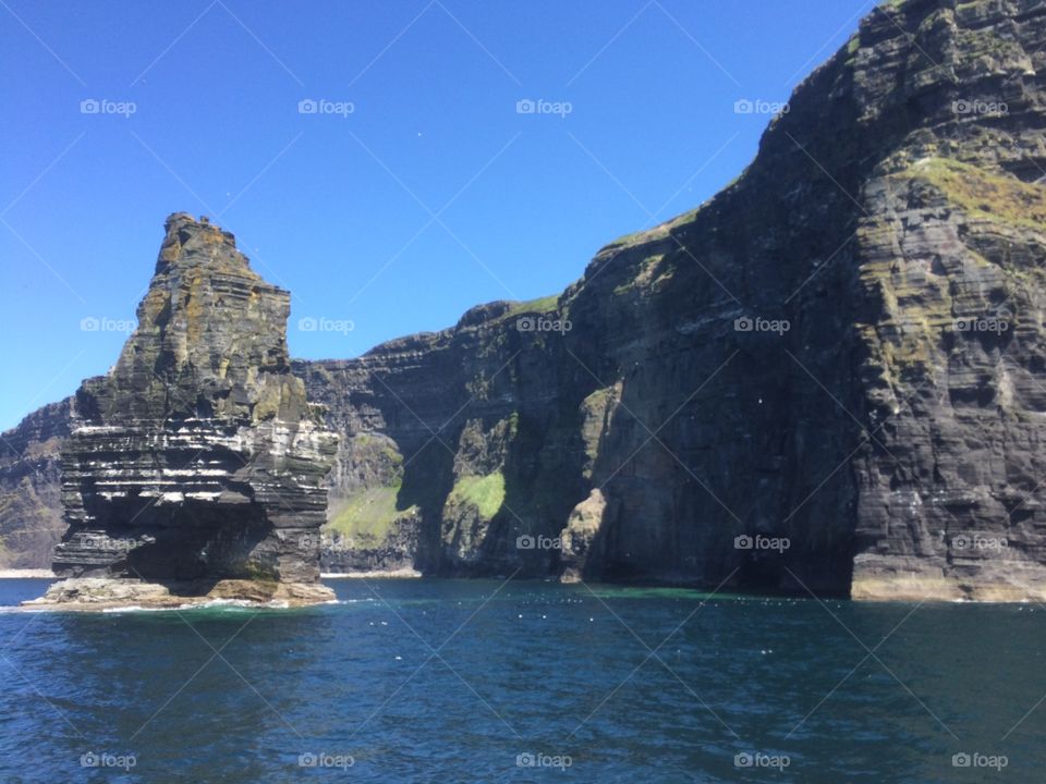 Cliffs of moher as seen from a boat