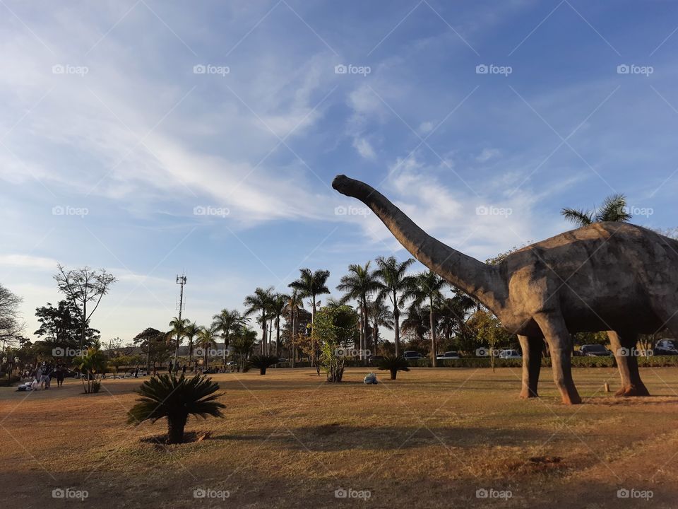 dinosaur statues in Peiropolis