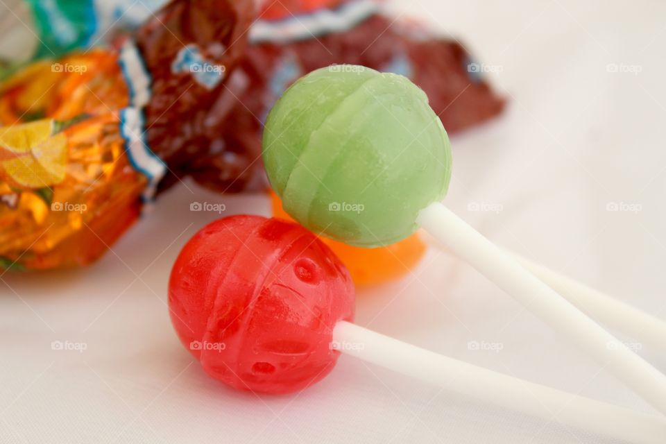 Sweet and colorful lollipops