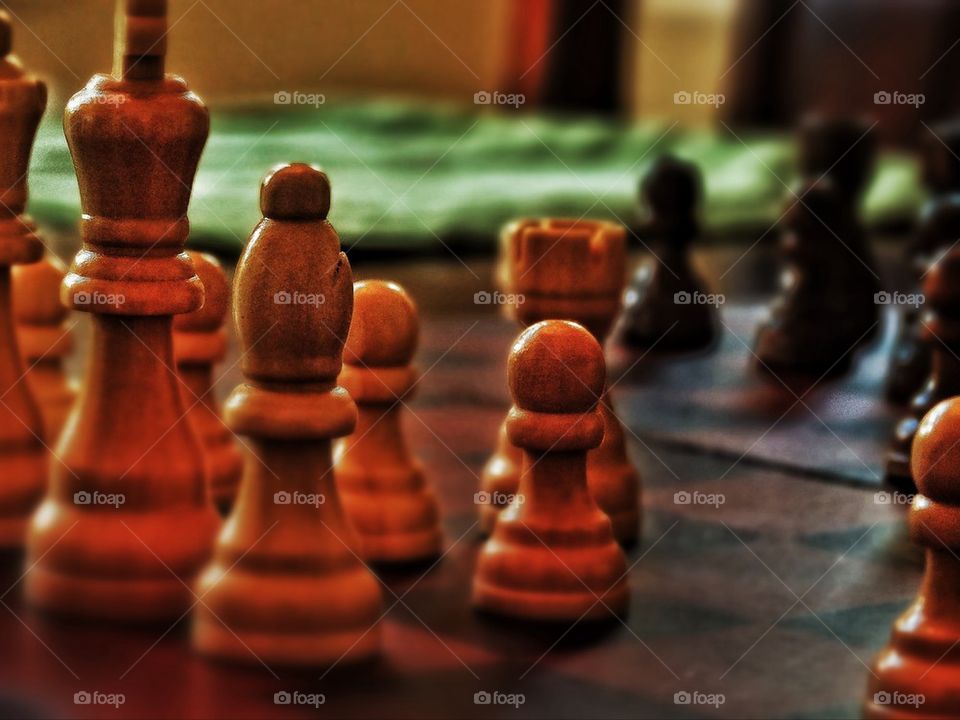 Chess pieces in play