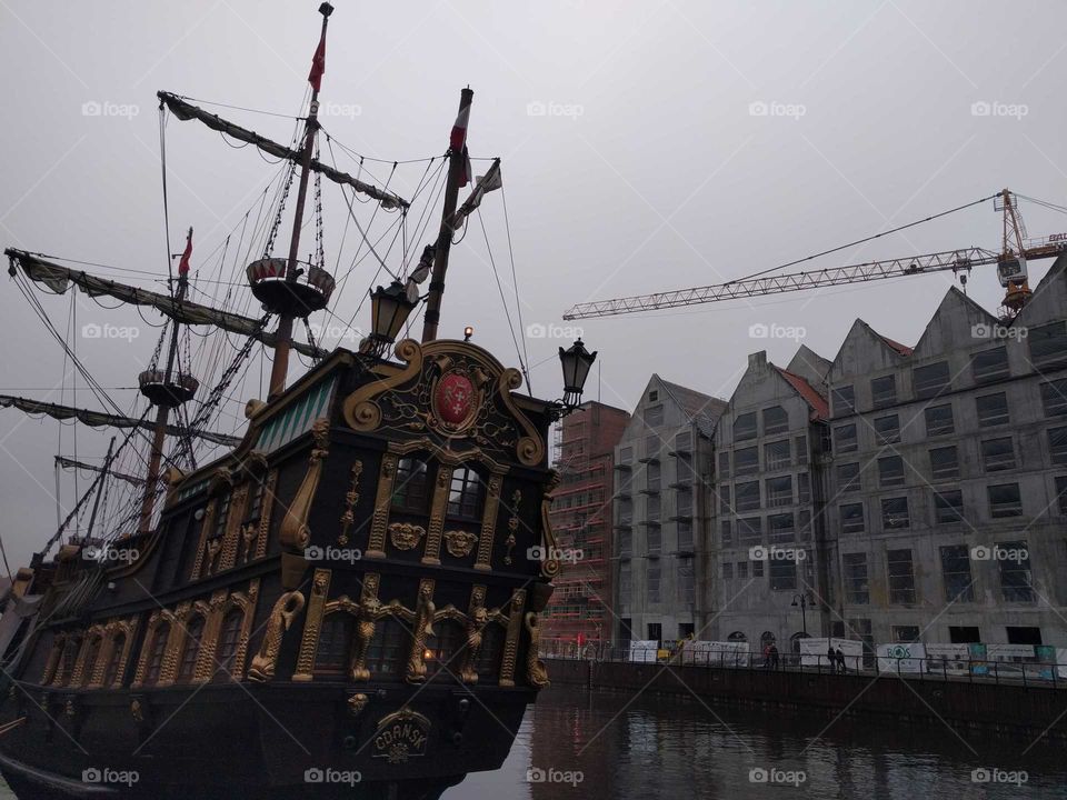Upclose to the pirate ship, Gdansk, Poland