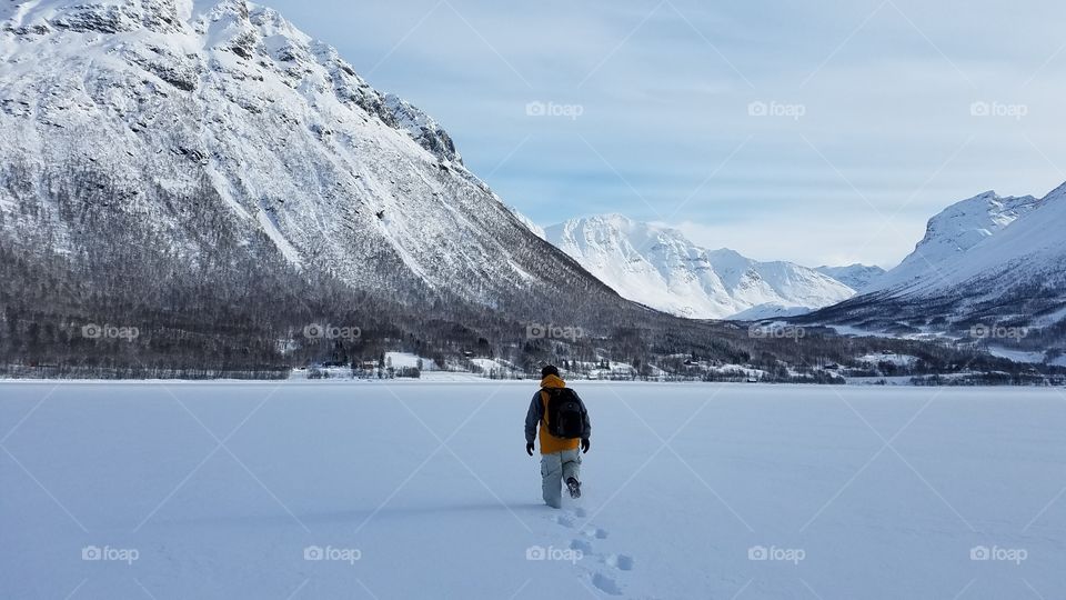 Walking on a deep snow