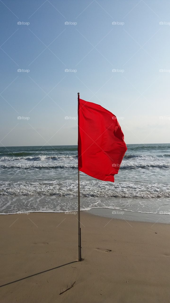 Flag on beach