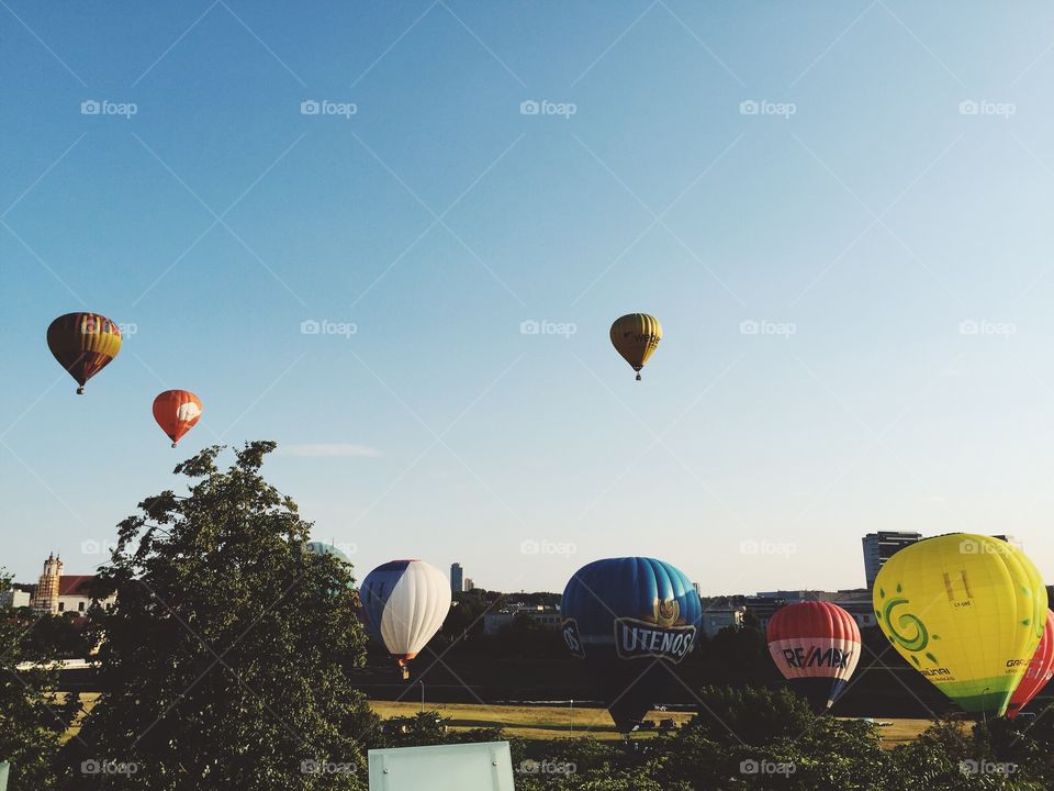 Hot air balloons.
