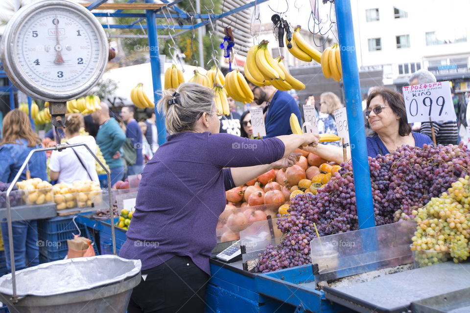 Street market in Athens Greece 