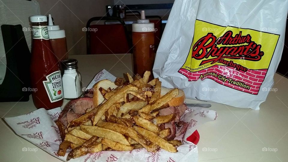 Kansas City BBQ,  Arthur Bryant's.  Arguably the best BBQ in KC