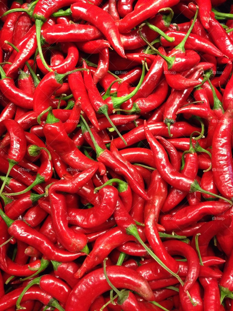 Full frame shot of red chillies
