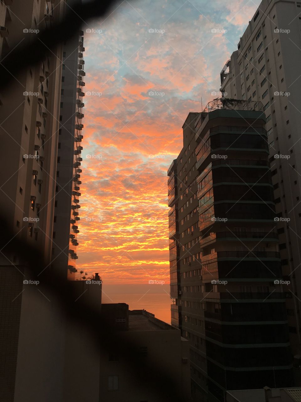 Nascer do sol entre prédios 