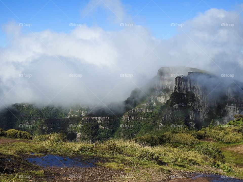 Clouds and mountains