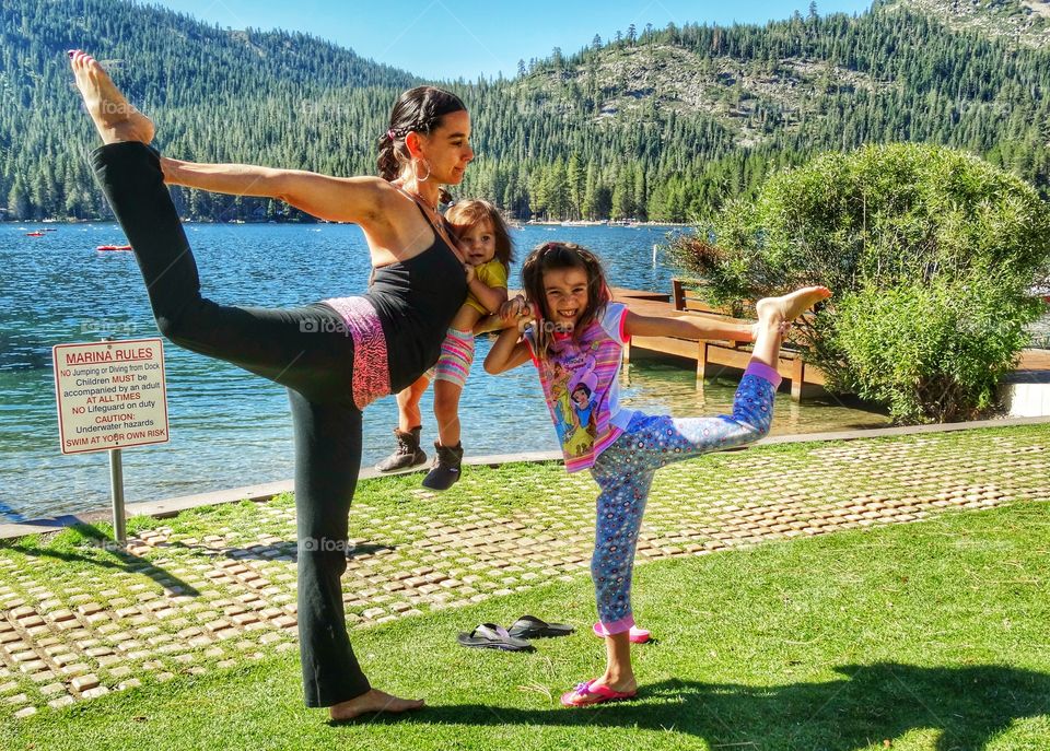 Yoga Mom And Daughters