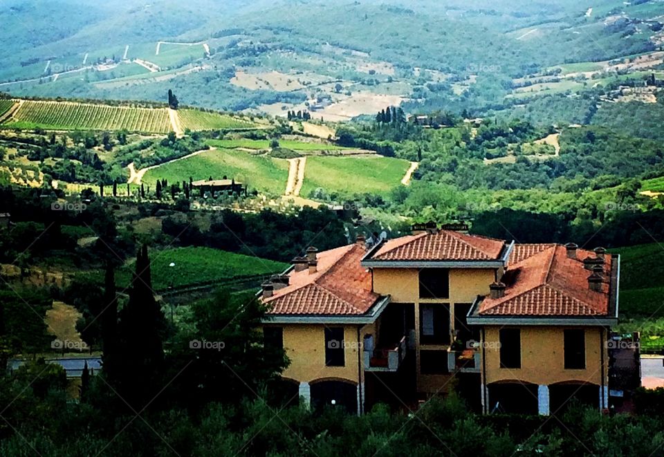 Summer in Tuscany . A beautiful view of the chianti wine region in Tuscany.