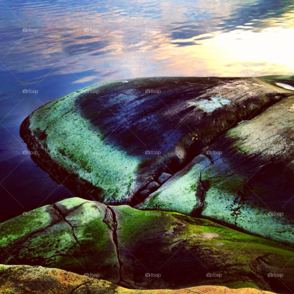 sweden green blue rock sea water gothenburg by morwell