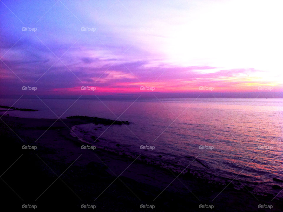 beach purple sunset sun by manic