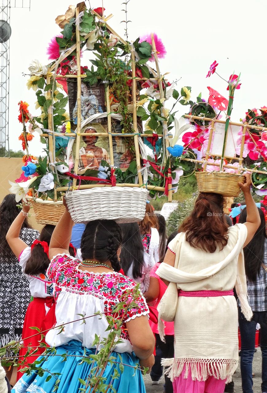 Mexican Religious Festival. Traditional Religious Mexican Festival Parade