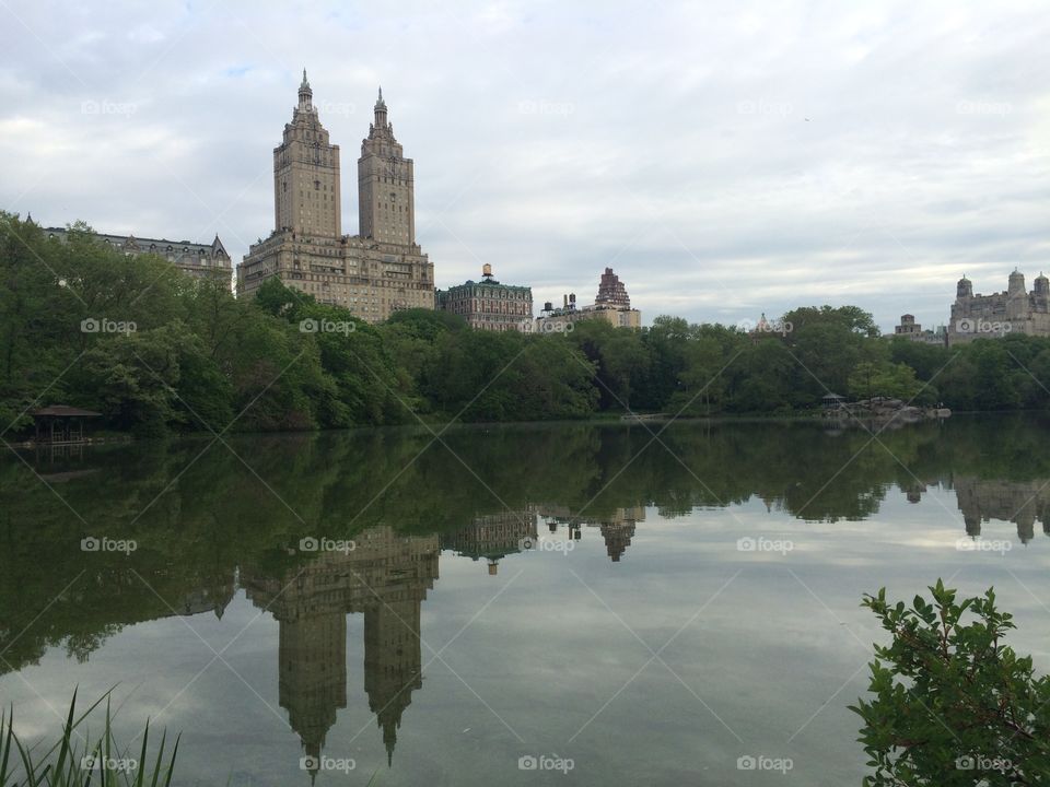 Reflection. Two worlds, NYC, Central Park