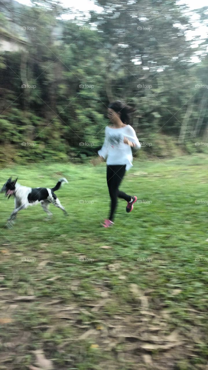 Running with dog