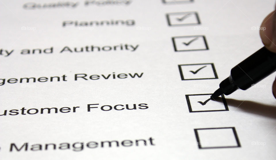 checklist marking customer focus as important task