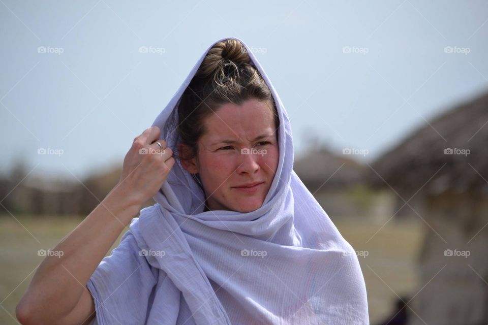 Outdoors, Woman, People, Portrait, Veil