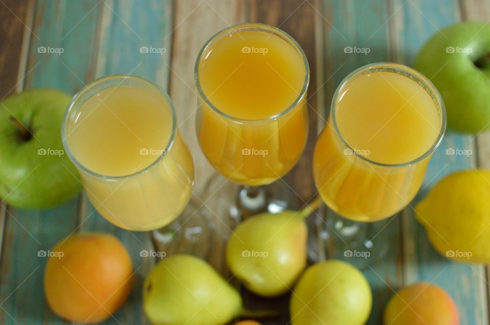 three homemade juice