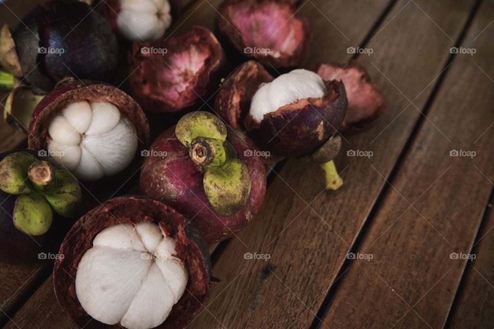 Mangosteen with space for text