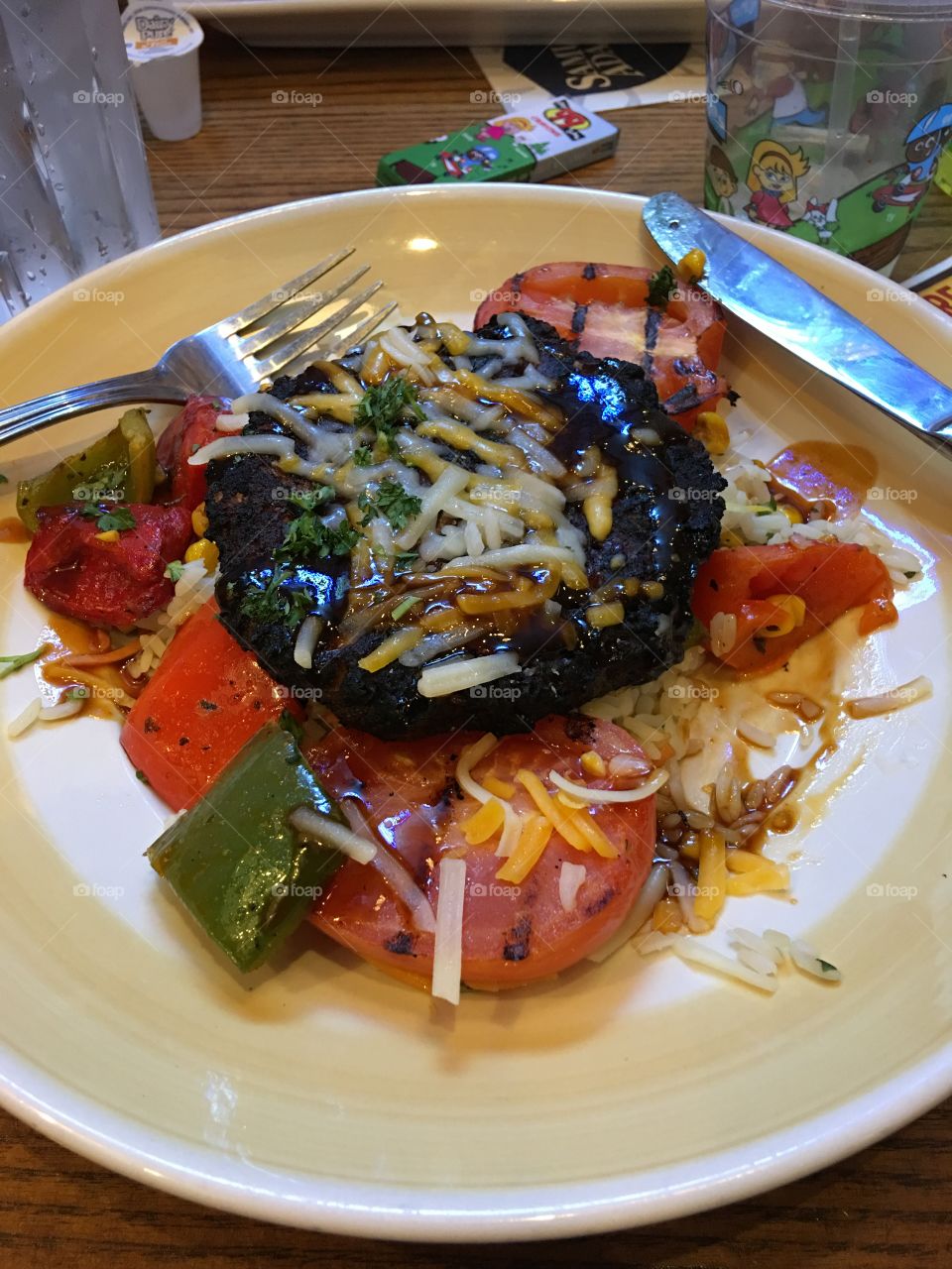 Black Bean Veggie Stack Burger for Dinner