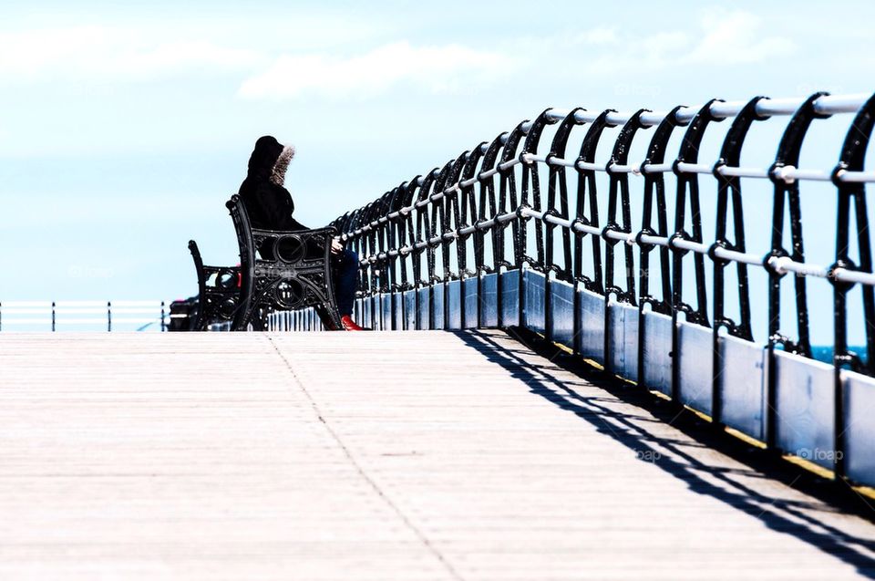 Woman on the pier. 