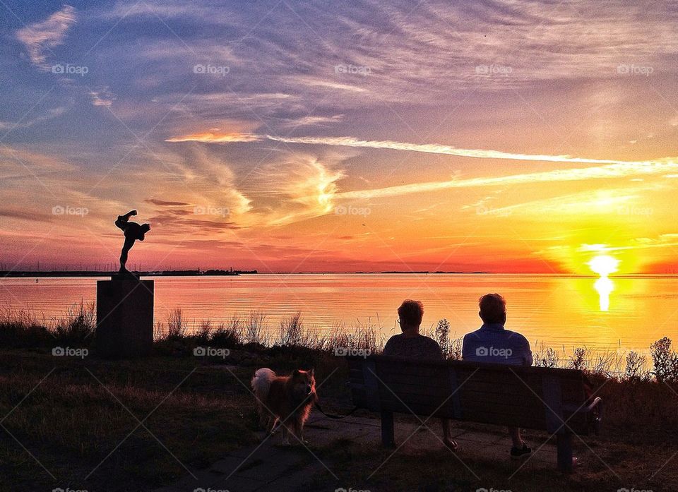 Peaceful evening by the sea