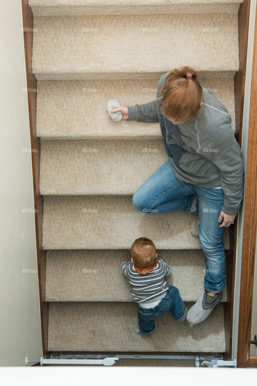 Baby learning the steps