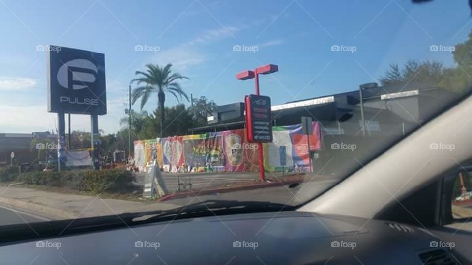 The area outside of the Pulse Nightclub Shooting, in Orlando, Florida. I was working for Uber, and took a shot as I was stopped at the light.