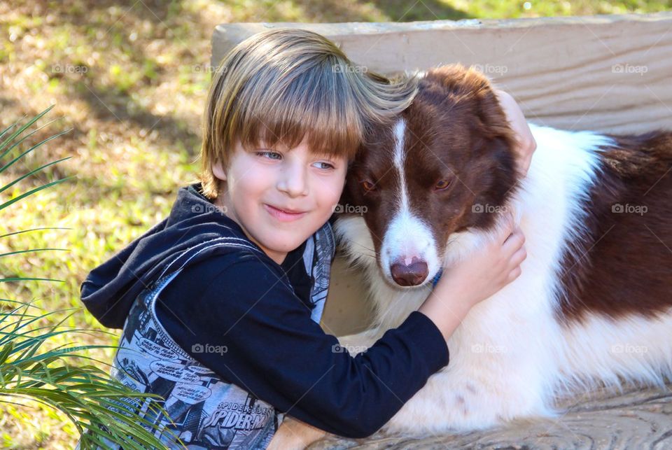 Kid and dog