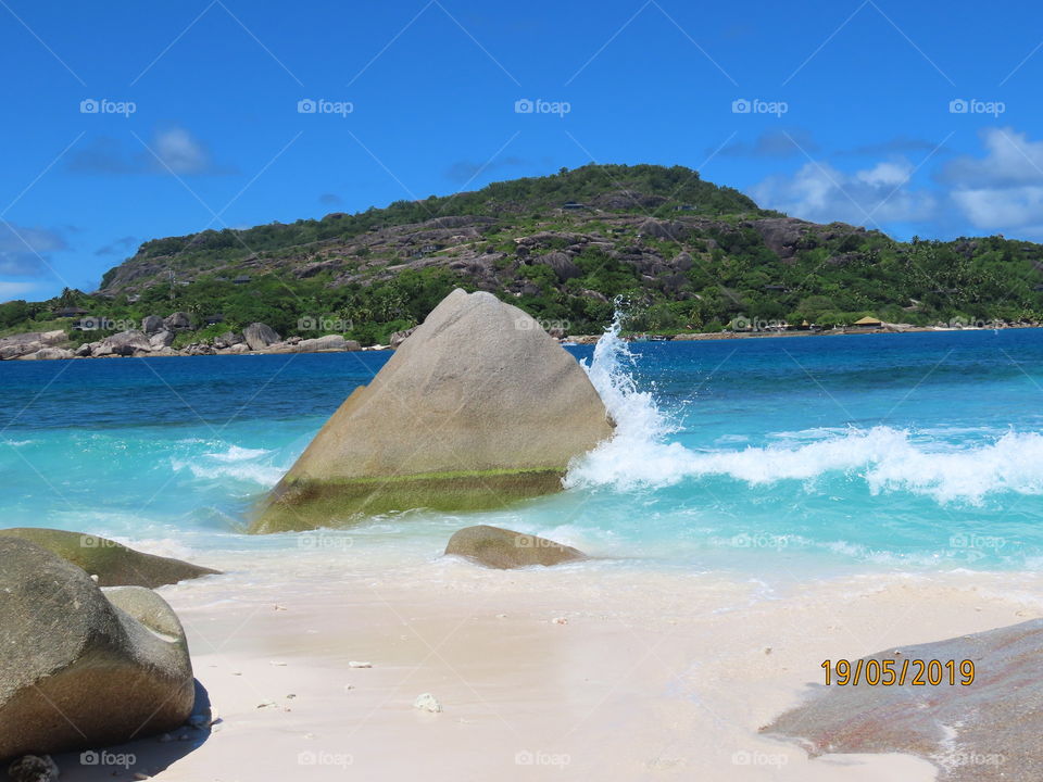 Seychelles #rock #sea