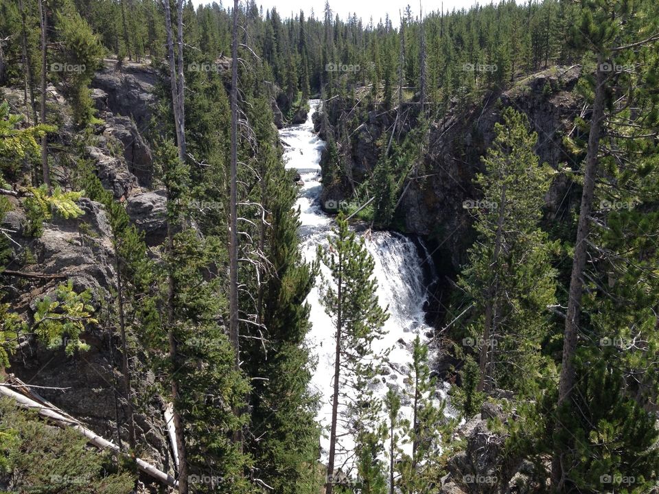 Majestic Waterfall In Yellowstone