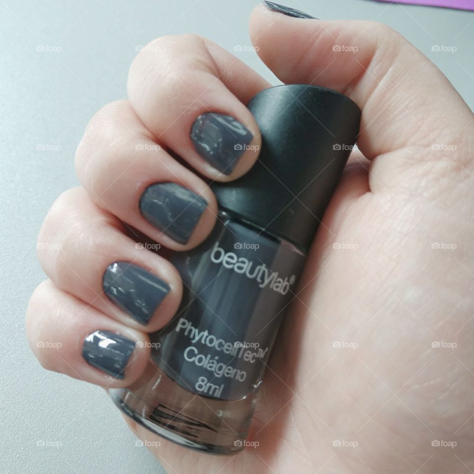 Dark grey Nail polish