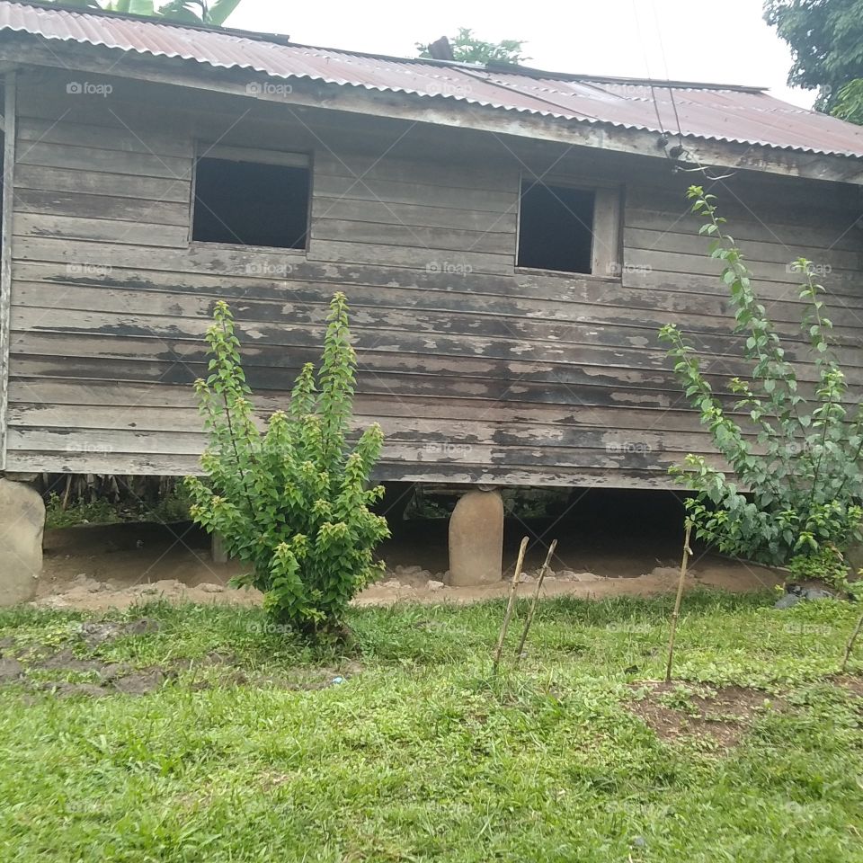 this house has been built more than 200 years. uniquely, no nails been plugged  against the rocks and the woods