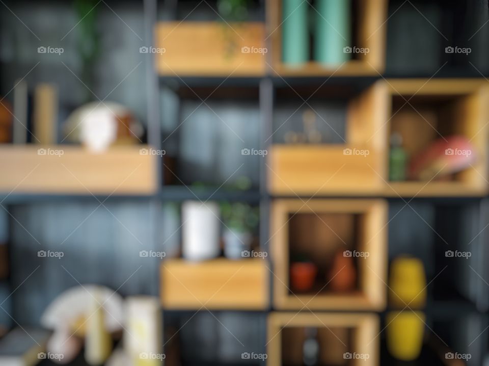 defocused abstract background of interior from wood