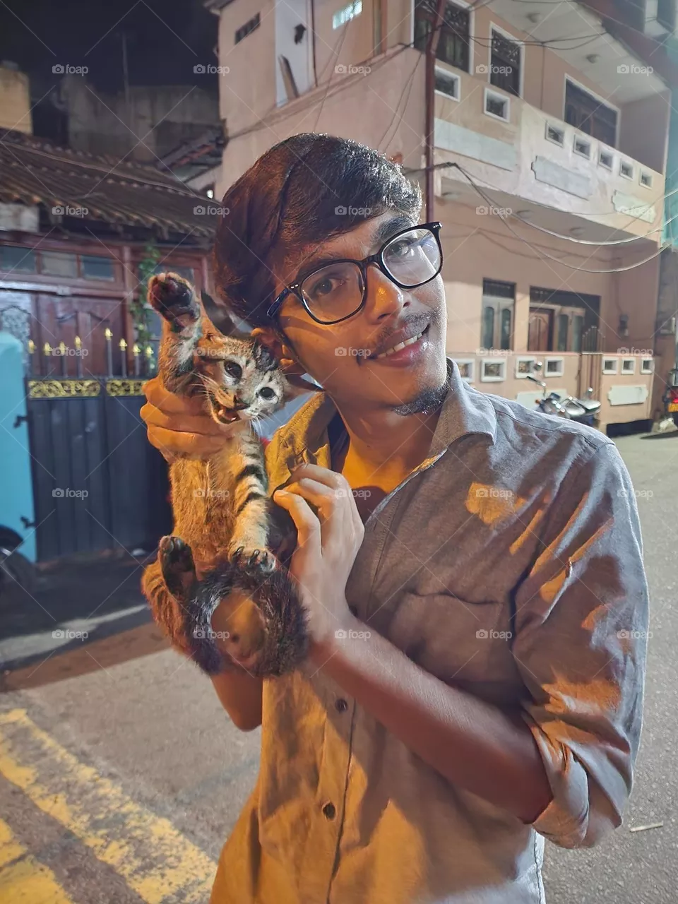 Boy with cat