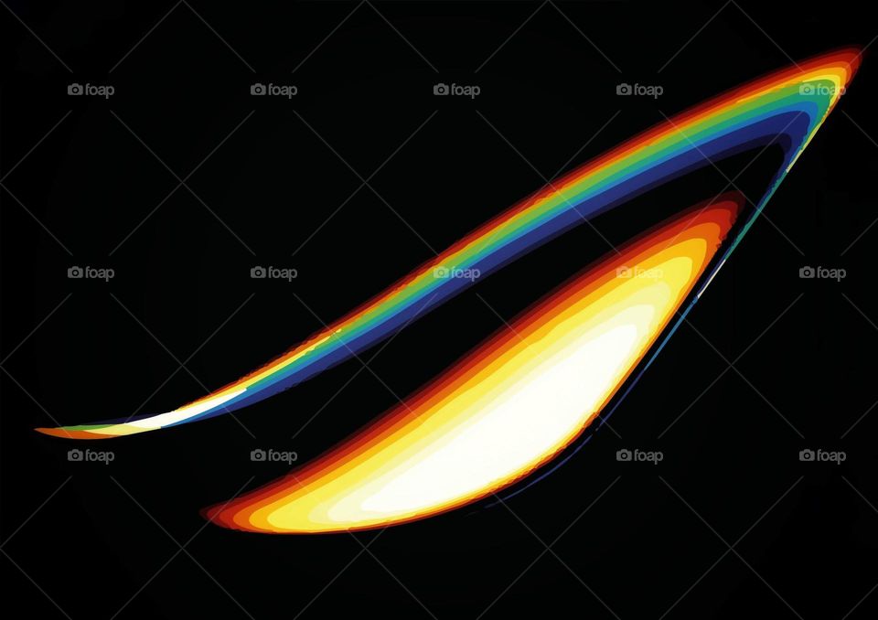 Photography of rainbow. Rainbow on black background.  Abstract web background. Banners and panels. Design background. Computer. Desktop background and design. Unique. Surrealistic. Dispersion of light